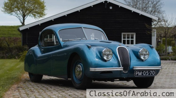 JAGUAR XK120 FHC – 1951- FULLY RESTORED Nuts & Bolts in Twilight Blue /جاكوار XK120 FHC – 1951 – صواميل ومسامير تم ترميمها بالكامل باللون الأزرق الشفق