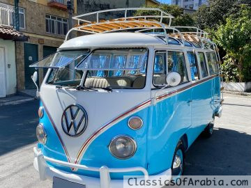 VW T1 split window bus Samba replica 1973