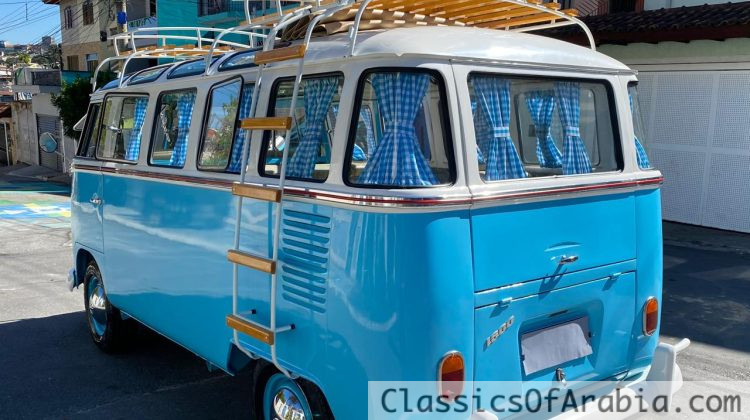 VW T1 split window bus Samba replica 1973